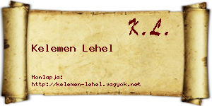 Kelemen Lehel névjegykártya